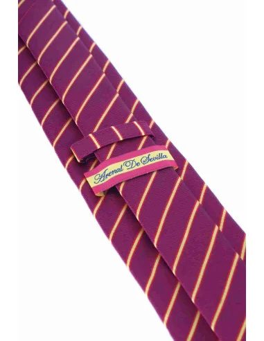 Corbata Bandera España Raya Fina - Burdeos
