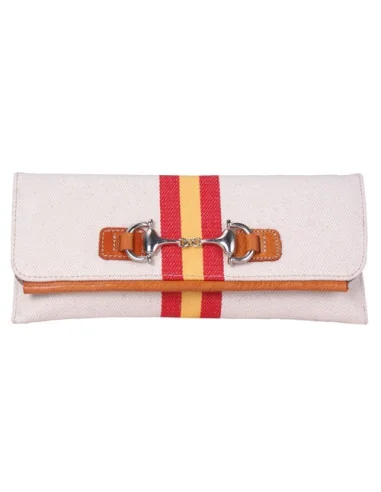 Cartera de Mano Beige Bandera España