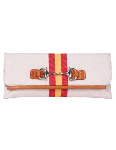 Cartera de Mano Beige Bandera España