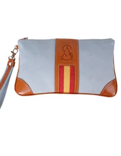Cartera de Mano Lona Celeste