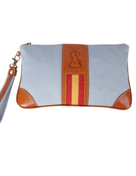 Cartera de Mano Lona Celeste
