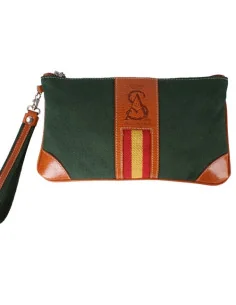 Cartera Bandera España de Mano Lona Verde