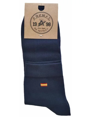 Calcetines Tobilleros Marinos con Bandera de España