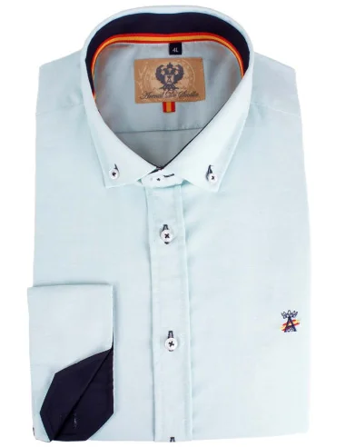 Camisa Hombre Oxford Verde Bandera España