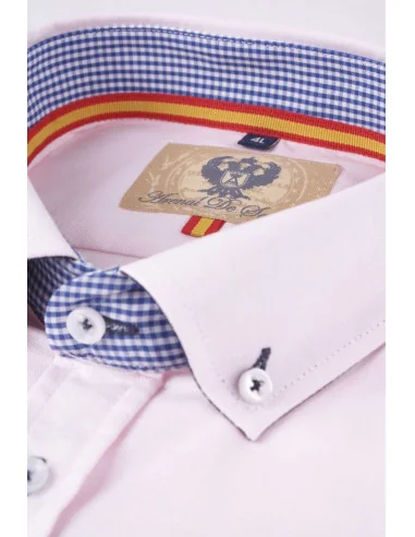 Camisa Hombre Oxford Rosa Bandera España