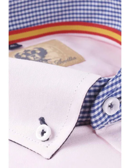 Camisa Hombre Oxford Rosa Bandera España