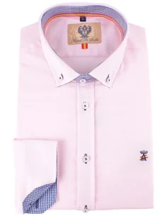 Camisa Hombre Oxford Rosa Bandera España 2