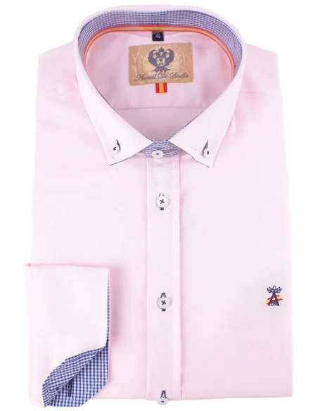 Camisa Hombre Oxford Rosa Bandera España