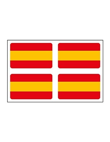 Pegatina Bandera España sin Escudo x4