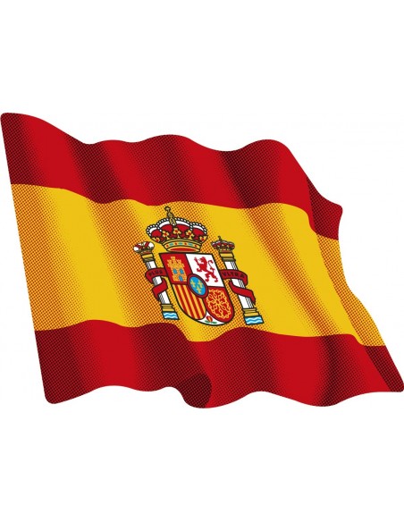 Pegatina Bandera España Actual Ondeante Mediana