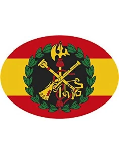 Pegatina Bandera España con el Escudo de Legión en Relieve