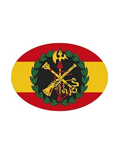 Pegatina Bandera España con el Escudo de Legión en Relieve