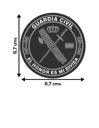 Pegatina Redonda Guardia Civil Mediana