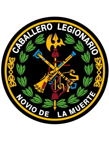 Pegatina Redonda de la Legión Española con el Laurel