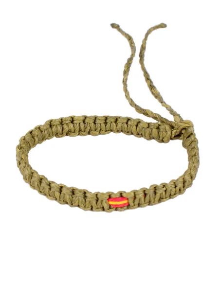 Pulsera Hilo Encerado Verde Bandera España Pequeña