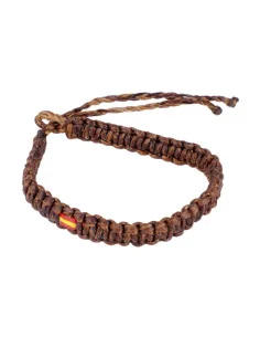 Pulsera Hilo Encerado Marrón Bandera España Pequeña