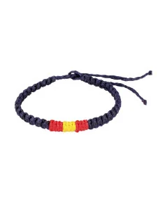 Pulsera Hilo Encerado Azul Bandera España en Medio