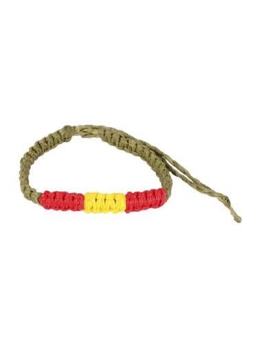 Pulsera Hilo Encerado Verde Bandera España Grande en Medio