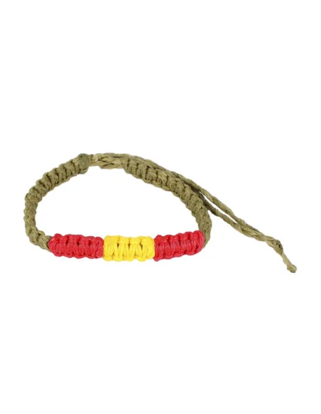 Pulsera Hilo Encerado Verde Bandera España Grande en Medio
