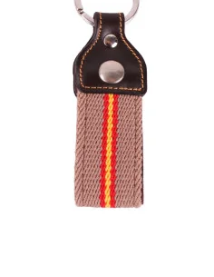 Llavero Loneta Beige y Cuero Bandera España 2