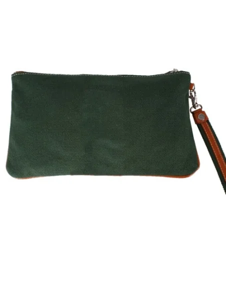 Cartera Bandera España de Mano Lona Verde