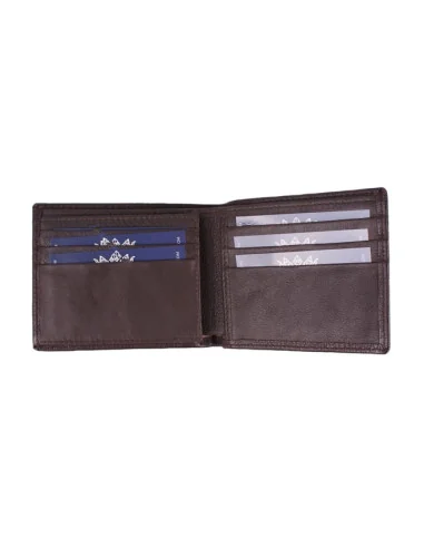 Cartera de Piel Marrón Bandera España