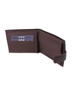 Cartera de Piel Marrón Bandera España con Bolsillo 2