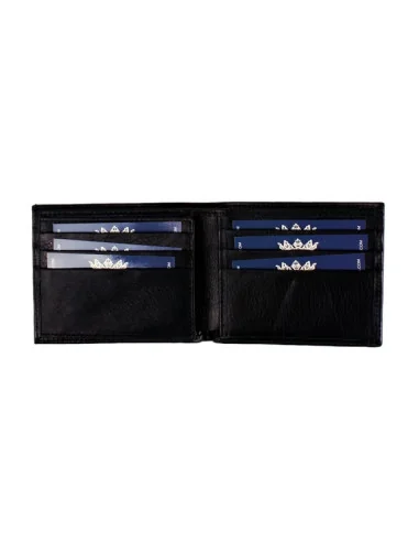 Cartera de Piel Negra Bandera España