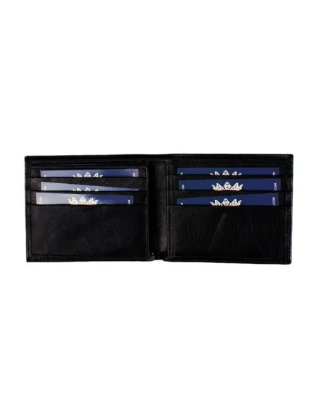 Cartera de Piel Negra Bandera España