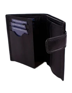 Cartera de Piel Negra Bandera España con Bolsillo 2