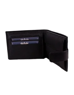 Cartera de Piel Negra Bandera España con Bolsillo 2