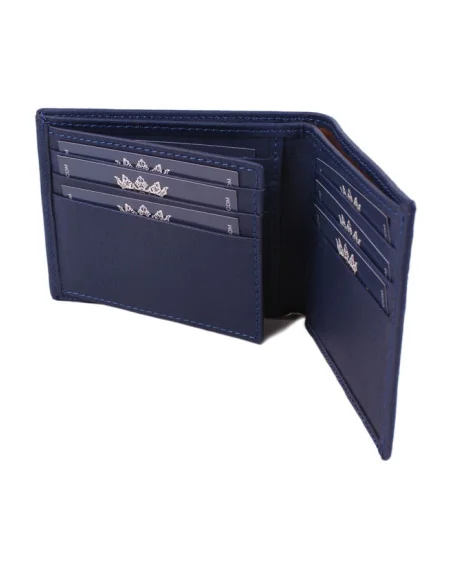 Cartera de Piel Azul Bandera España