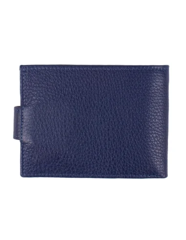Cartera de Piel Azul Bandera España con Bolsillo