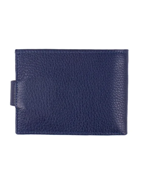 Cartera de Piel Azul Bandera España con Bolsillo