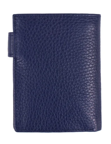 Cartera de Piel Azul Bandera España con Bolsillo