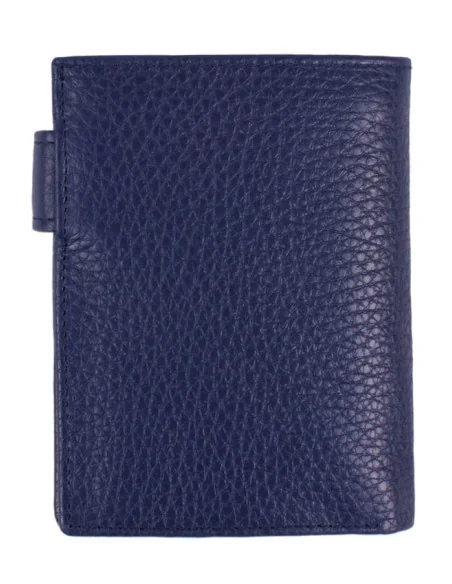 Cartera de Piel Azul Bandera España con Bolsillo