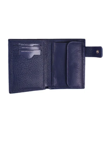 Cartera de Piel Azul Bandera España con Bolsillo