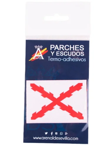 Parche Bordado Cruz Borgoña Mediano
