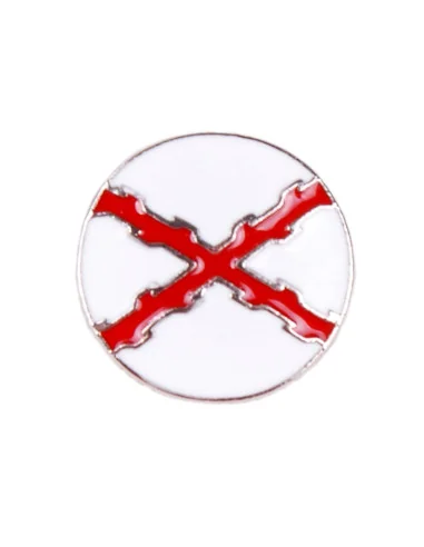 Pin Aspa Cruz Borgoña Redondo