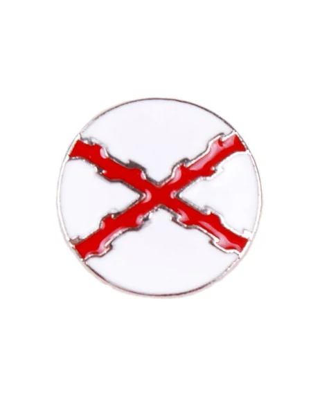 Pin Aspa Cruz Borgoña Redondo