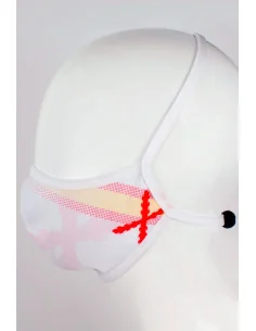 Mascarilla Blanca con la Cruz de Borgoña Bandera España 2