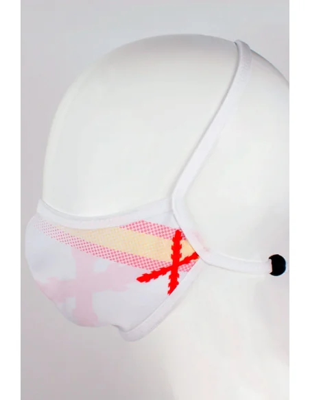 Mascarilla Blanca con la Cruz de Borgoña Bandera España
