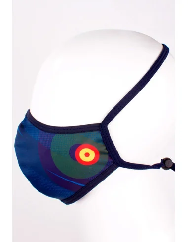 Mascarilla Azul con la Escarapela de Aviación Bandera España