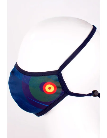 Mascarilla Azul con la Escarapela de Aviación Bandera España
