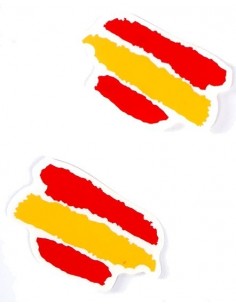 Pegatina bandera España Mediana Manchas x2