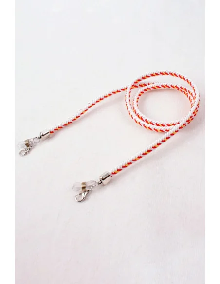 Cordón para Gafas y Mascarillas Blanco Bandera España