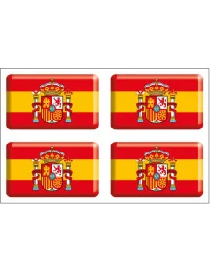 Pack de 4 Pegatinas Bandera España Actual con Volumen