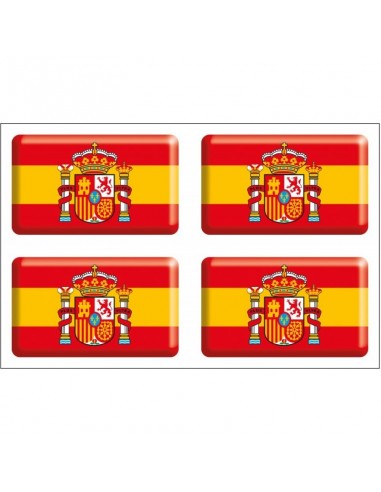 Pack de 4 Pegatinas Bandera España Actual con Volumen