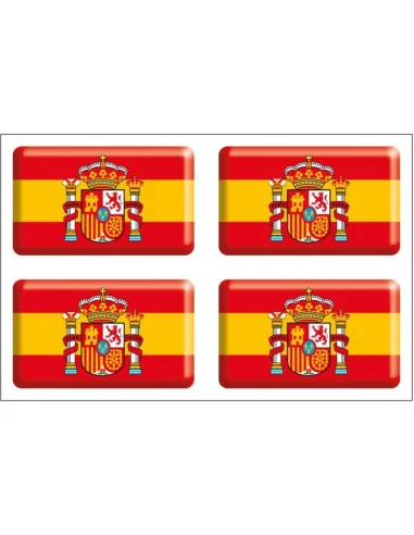 Pack de 4 Pegatinas Bandera España Actual con Volumen