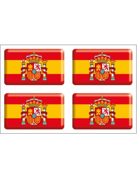 Pack de 4 Pegatinas Bandera España Actual con Volumen